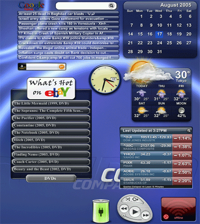 CGUIによるデスクトップアクセサリ