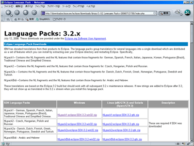 Language Packs 3.2.xダウンロードサイト