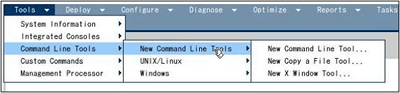 SIMメニューにある「Command Line Tools」で監視対象マシンでコマンド実行