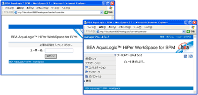 HiPer WorkSpaceログイン画面とトップページ