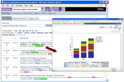 Enterprise Materialized Information OmniFind Edition