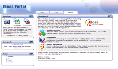 JBoss Enterprise Portal Platformの画面