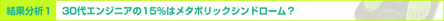 30代エンジニアの15%はメタボリックシンドローム？