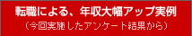 転職による、年収大幅アップ実例（今回実施したアンケート結果から）