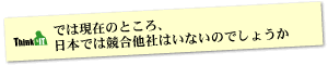 Question8 では現在のところ、日本では競合他社はいないのでしょうか