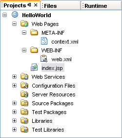 NetBeans 5.0プロジェクト作成後