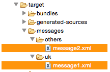 target/messages/配下にXMLファイルがコピーされていることを確認