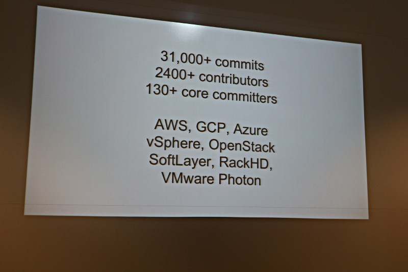 Cloud Foundryのコミット数など。サポートするプラットフォームが多いのが特徴