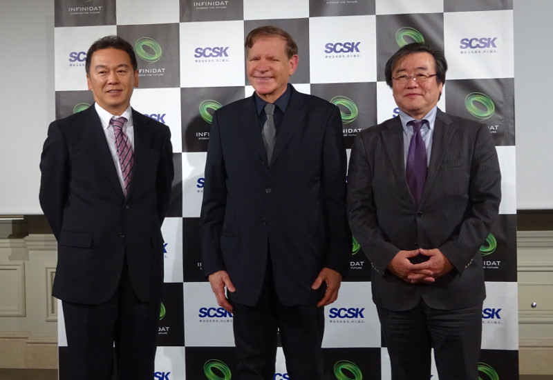 左からSCSKの池氏、CEOのヤナイ氏、日本代表の岡田氏