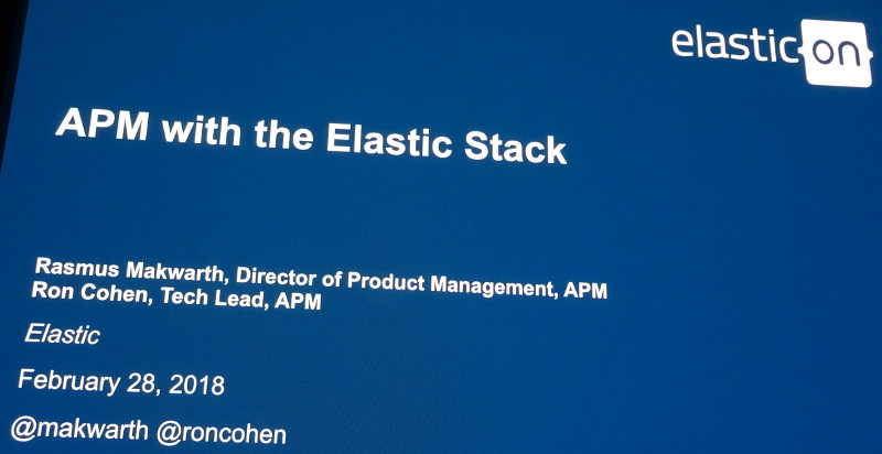「APM with Elastic Stack」と題されたセッション
