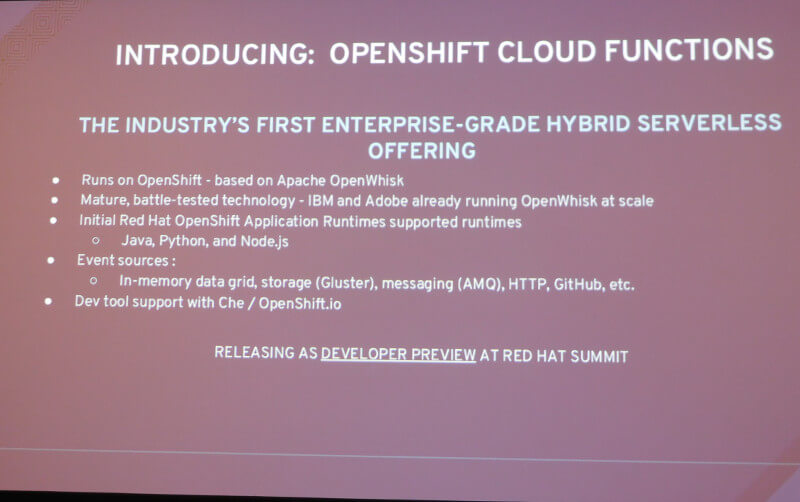 OpenShiftにおけるサーバーレス