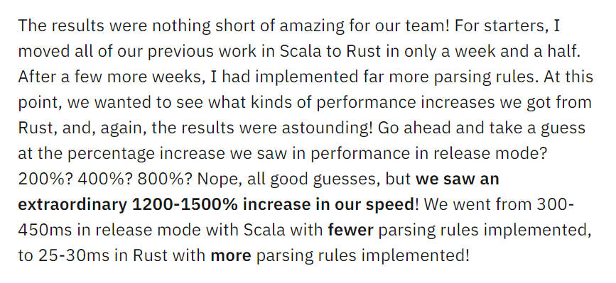 Scalaに比べて大幅に高速実行が可能なRust