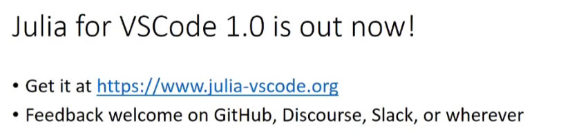Julia for VSCode 1.0がリリースされた