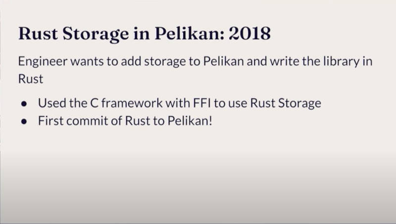 PelikanにRustで書かれたストレージ機能を追加