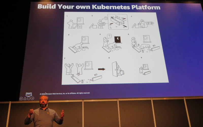 Kubernetesを自前で組み立てて運用するのはタイヘンというイラスト