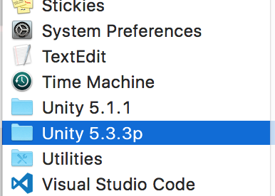 複数バージョンのUnityをインストールした場合のフォルダ構成