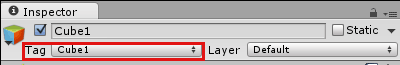 「Tag」に「Cube1」を指定した