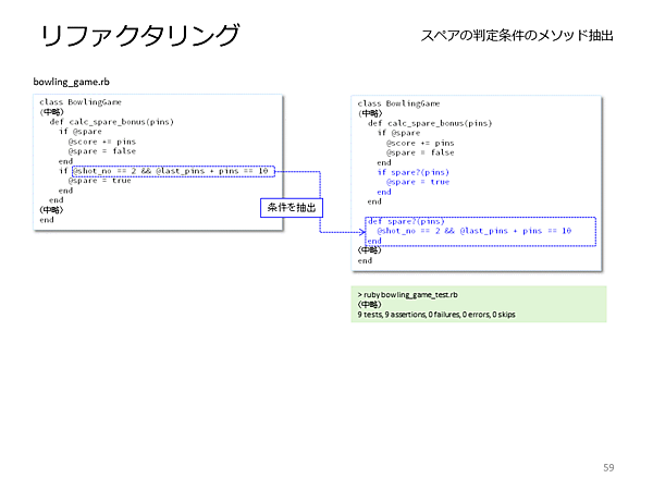 スペアの判定条件をメソッド化して抽出