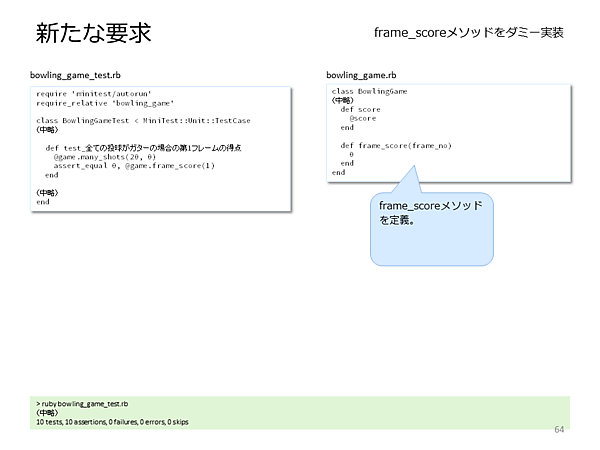 ダミーのframe_scoreメソッドを定義