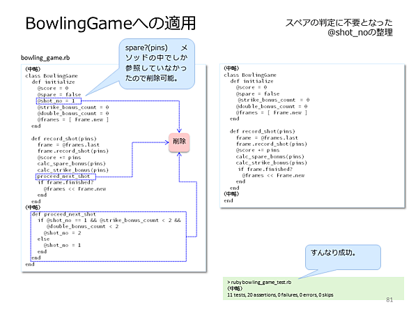 リファクタリング。不要になったメソッドも削除（クリックで拡大）