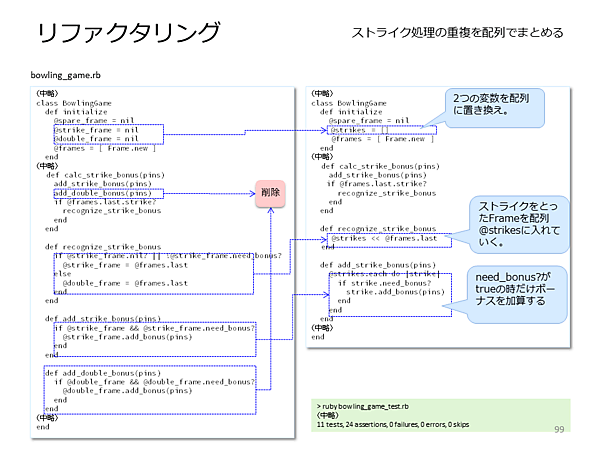 リファクタリングして、ダブルの処理をストライクに統合
