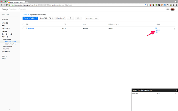 ファイルを一般公開すると公開リンクからアクセス可能になる