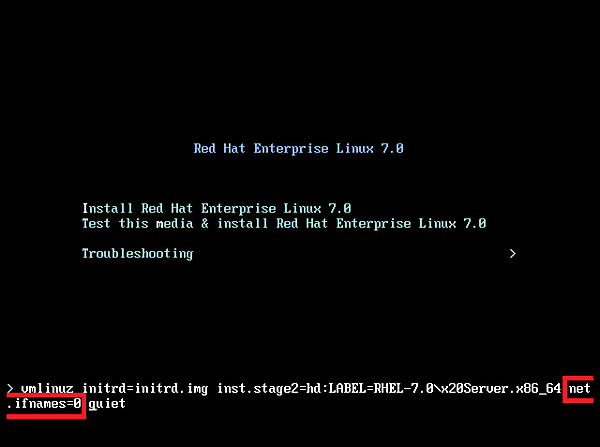 RHELインストール時に追加するパラメータ