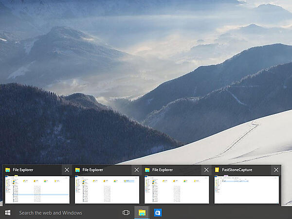 タスクバーアイコンをクリック