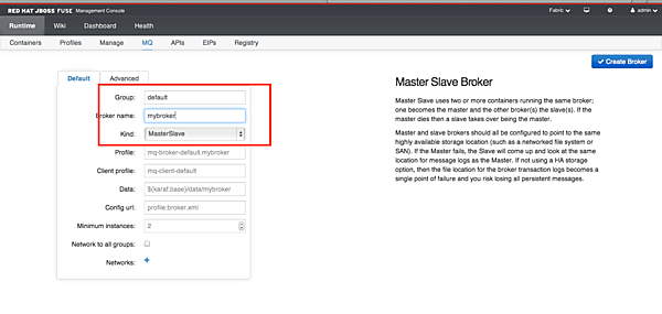 ブローカー名は「mybroker」と指定しておく