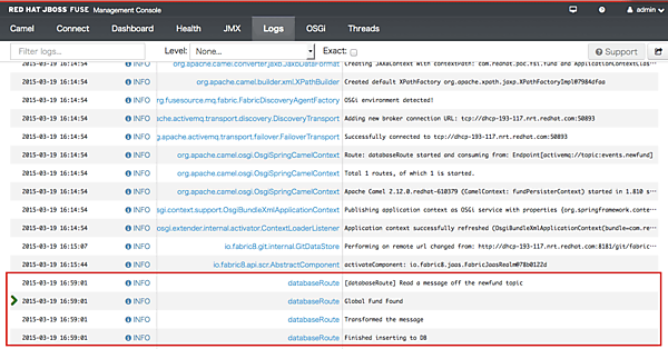 fund-persisterコンテナのログを確認