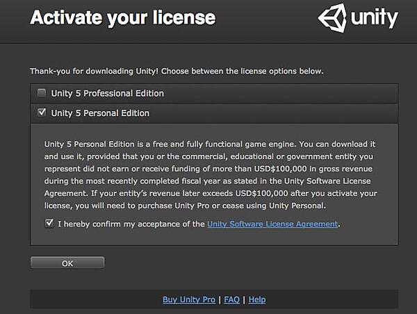 「Activate your license」画面
