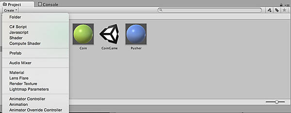 プロジェクトビューからC#スクリプトを作成する