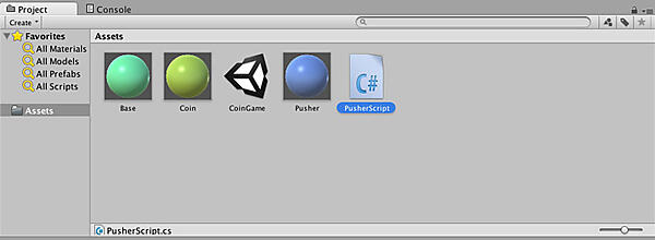 C#スクリプト作成後のプロジェクトビュー
