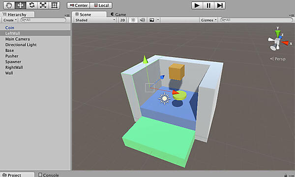 ウォールを作成して土台の左右と奥に設置