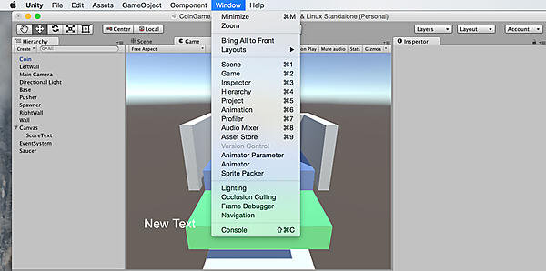 メニューバーから「アセットストア」を開く