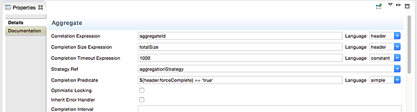 Aggregateノードのプロパティ設定