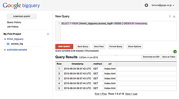 Table Decoratorを用いたクエリの例