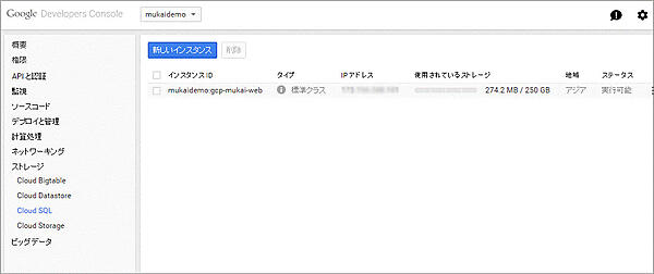 Cloud SQLインスタンスが作成された