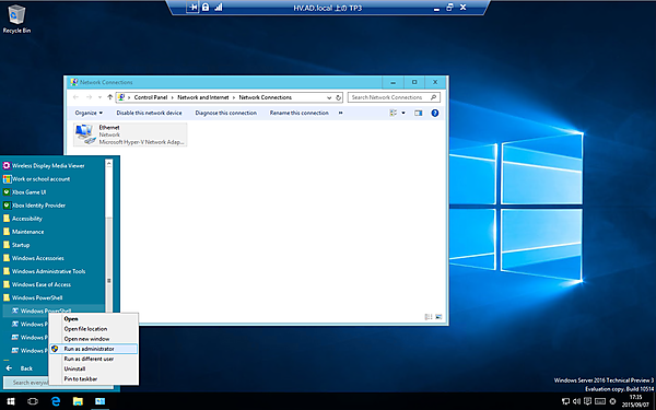 PowerShellを管理者権限で実行