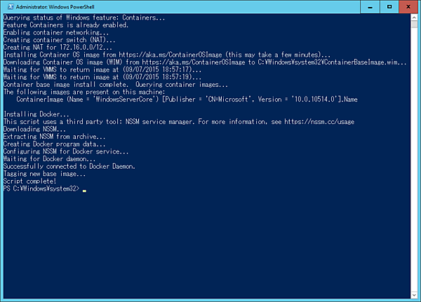 コンテナイメージのダウンロードとDockerのインストール