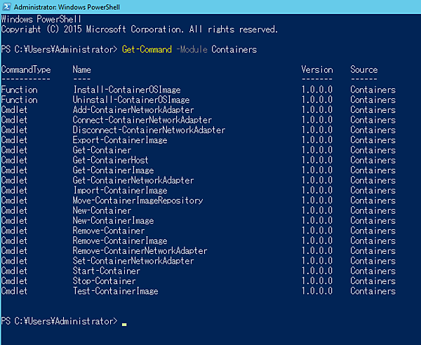 コンテナ関連のコマンド一覧