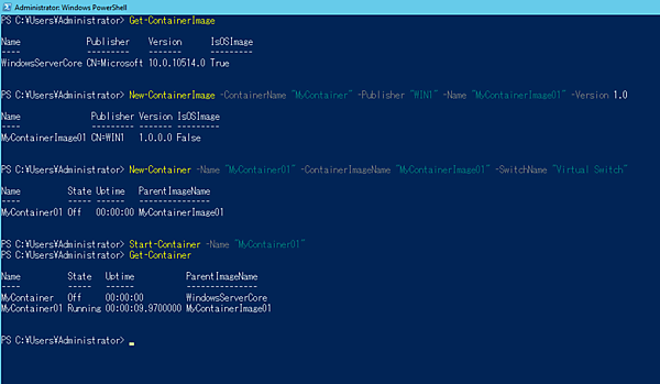 新しいコンテナイメージを使ってコンテナを作成