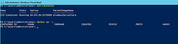 DockerでPowerShellで作成したコンテナは表示されない。