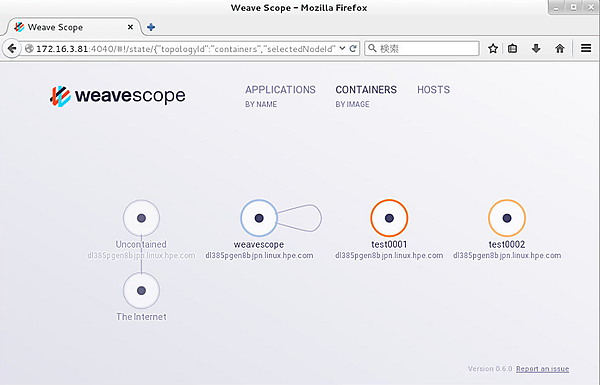 Weave Scopeの管理画面