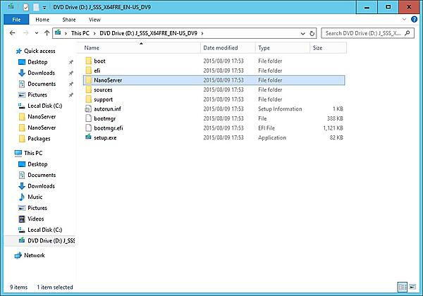 TP3のisoファイル、”NanoServer”フォルダにNano Serverは含まれる