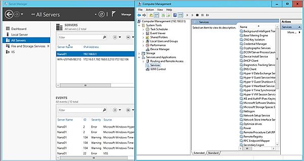 GUIツールによるNano Serverのリモート管理