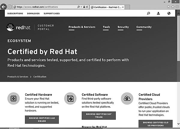 Certified products catalog