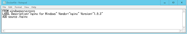 nginxをインストールするDockerfileの例