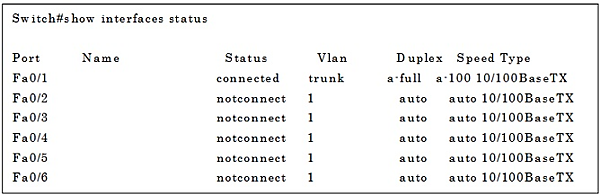 オートネゴシエーションの状態を表示
