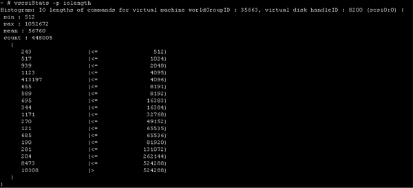 図8　仮想ハードディスクのI/Oサイズの確認